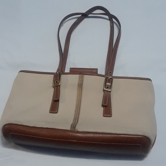 Coach purse creme and brown - Picture 2 of 5